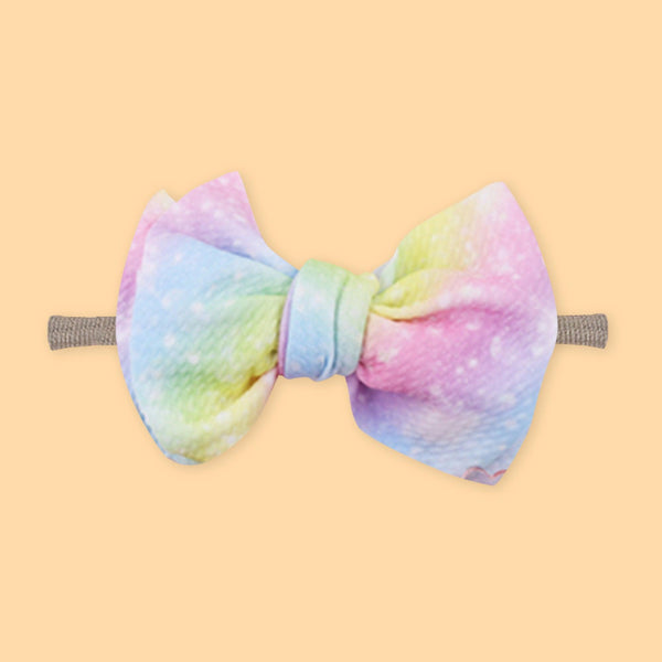 Polka Tots Baby Girls Rainbow Print Bow Headband with Heart Shaped Sunglasses Set – Pink