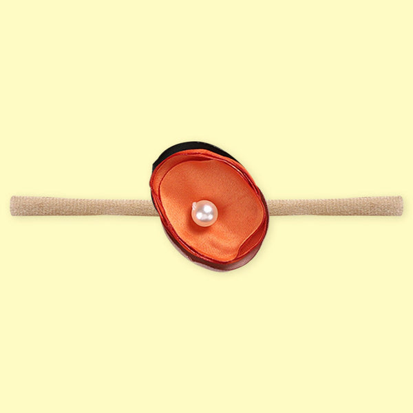 Polka Tots Pack of 5 Floral and Bow Headbands Set - Orange Theme