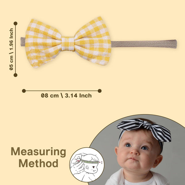 Polka Tots Set of 2 Floral Bow Headbands with Bib Set - Yellow