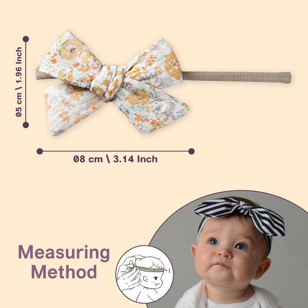 Polka Tots Baby Girl Set of 2 Floral Bow Headbands with Bib Set - Orange