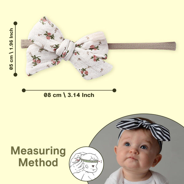Polka Tots Baby Girl Set of 2 Floral Bow Headbands with Bib Set - White