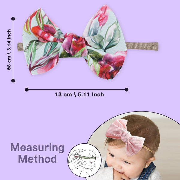 Polka Tots Baby Girls Floral Print Bow Headband with Heart Shaped Sunglasses Set - Aqua