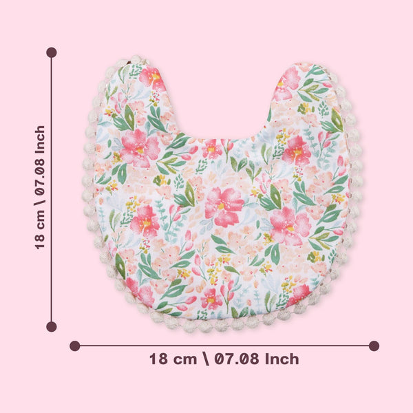 Polka Tots Set of 2 Floral Bow Headbands with Bib Set - White