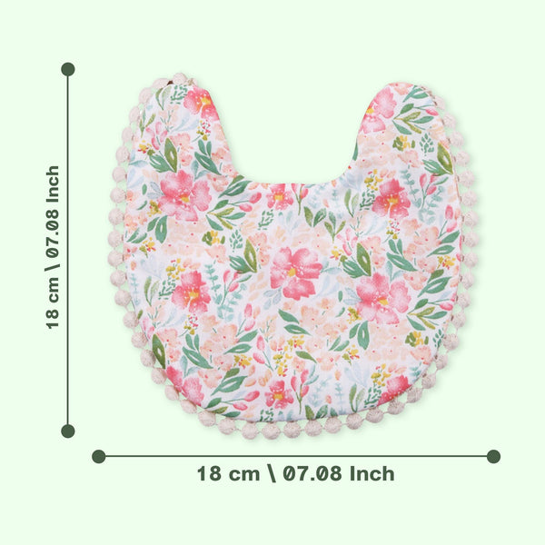 Polka Tots Set of 2 Floral Bow Headbands with Bib Set - Pink