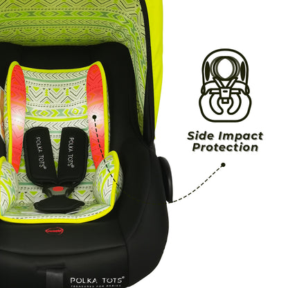 5 in 1 Multipurpose Baby Car Seat Newborn Carrycot with Fancy Bow Tie (Green)