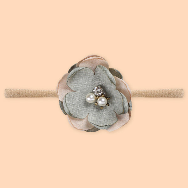 Polka Tots Pack of 5 Floral and Bow Headbands Set - Brown Theme