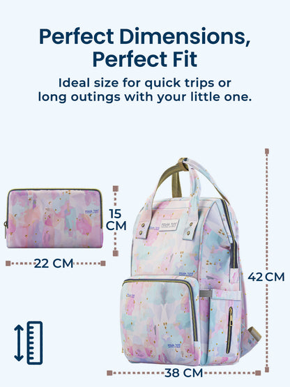 Multifunctional Premium Diaper Backpack Bag with Pouch | Tie-Dye Print