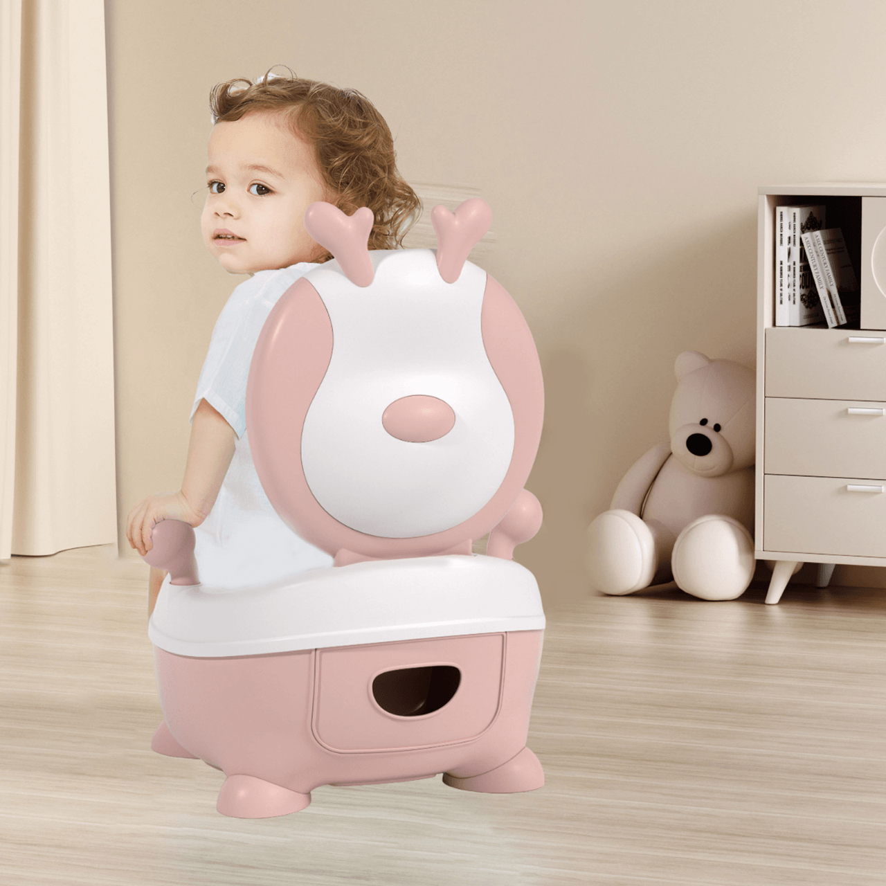 Polka Tots Swoosh Whoosh Fawn Potty Seat (Peach) – PolkaTots.in