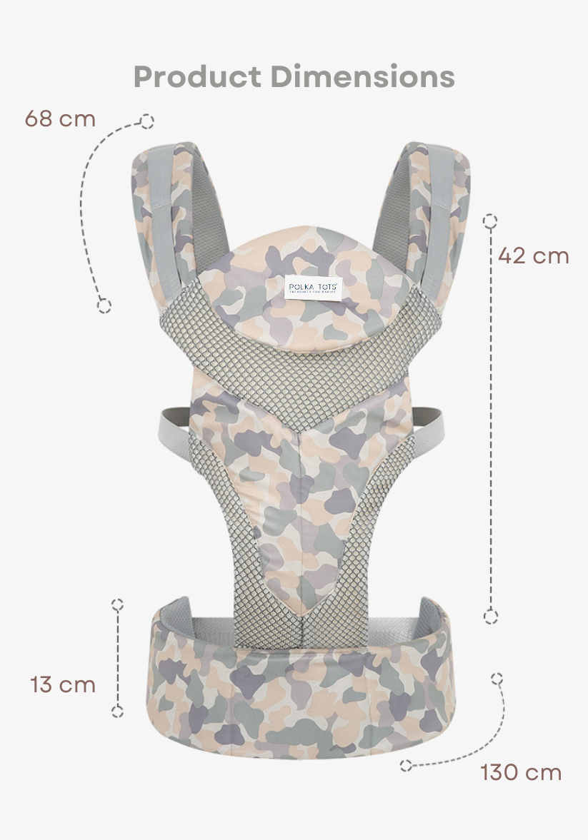 Polka Tots Easy Breezy Camouflage print Baby Carrier - Cream