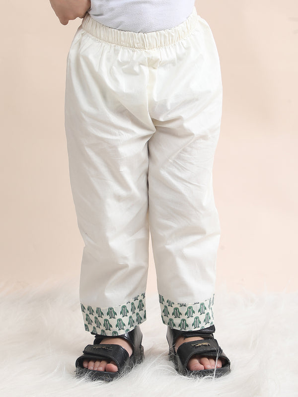 Polka Tots Penguin print Full sleeves Nightwear Kurta pyjama set - Green