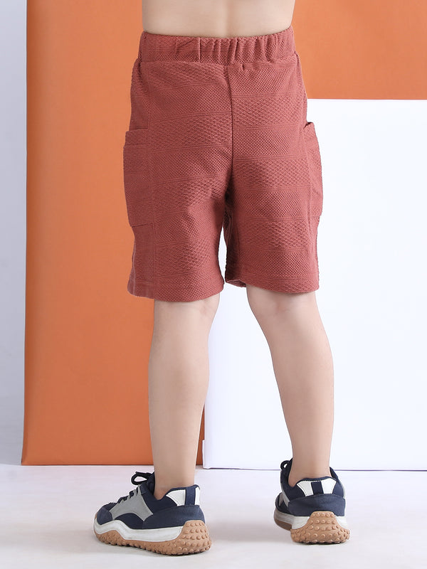 Polka Tots Half Sleeves Polo T-Shirt Shorts - Brown