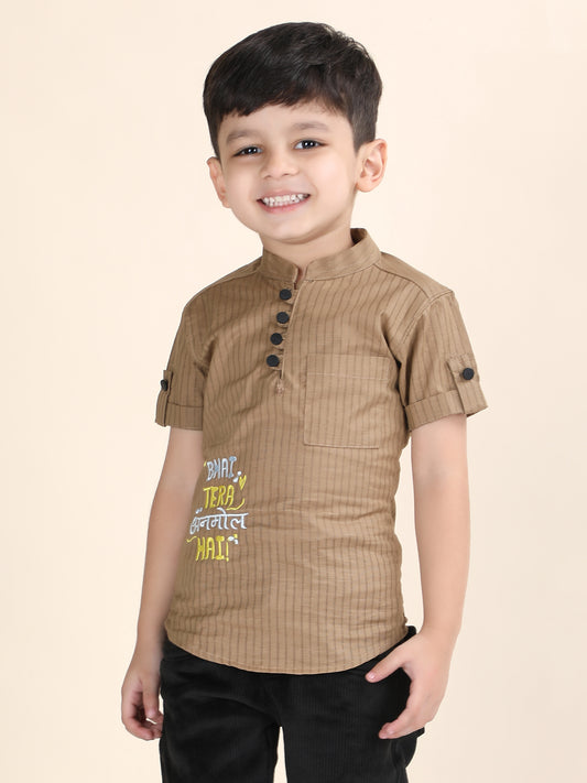 Polka Tots Half Sleeve Kurta - Yellow