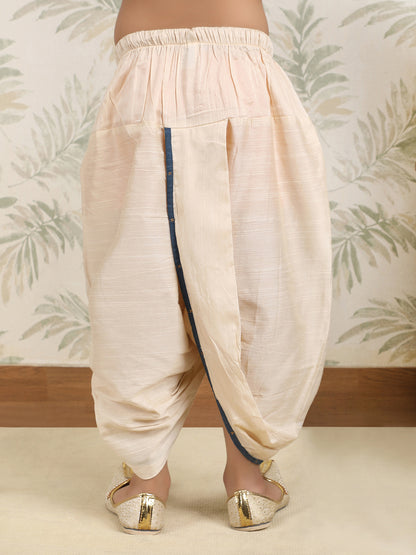 Polka Tots Full Sleeve Angrakha Top With Dhoti - Grey