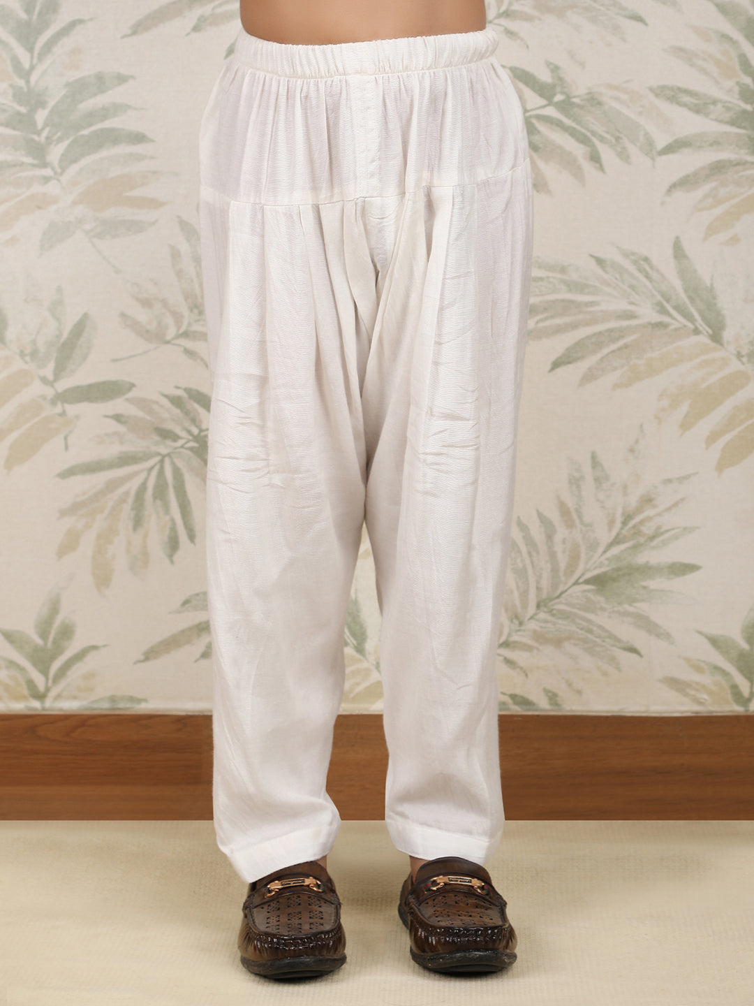 Polka Tots Full Sleeves Pathani Set - Brown