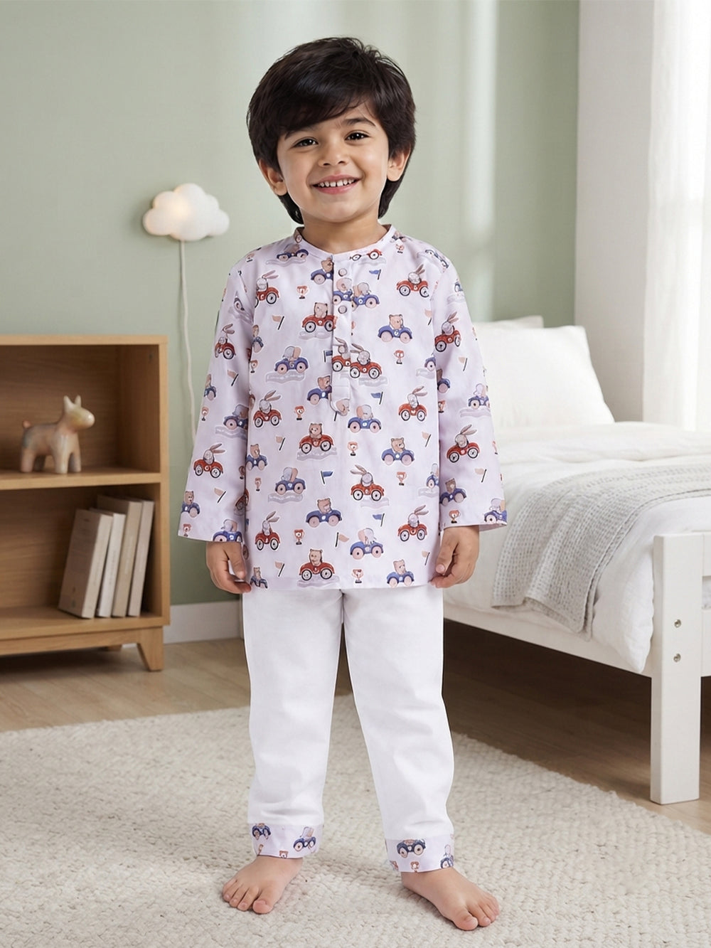 Polka Tots  Little Champions Club print Night wear Kurta Pajama