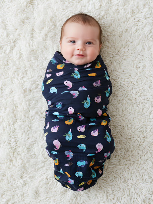 Polka Tots Muslin Swaddle Organic Cotton (Bird)