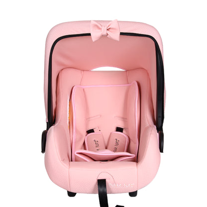 5 in 1 Multi Purpose Baby Car Seat Cum Carrycot with Fancy Bow Tie (Pink)