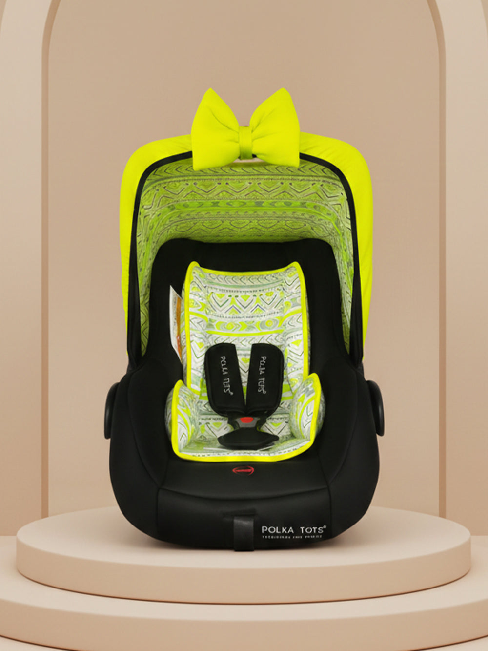 5 in 1 Multipurpose Baby Car Seat Newborn Carrycot with Fancy Bow Tie (Green)