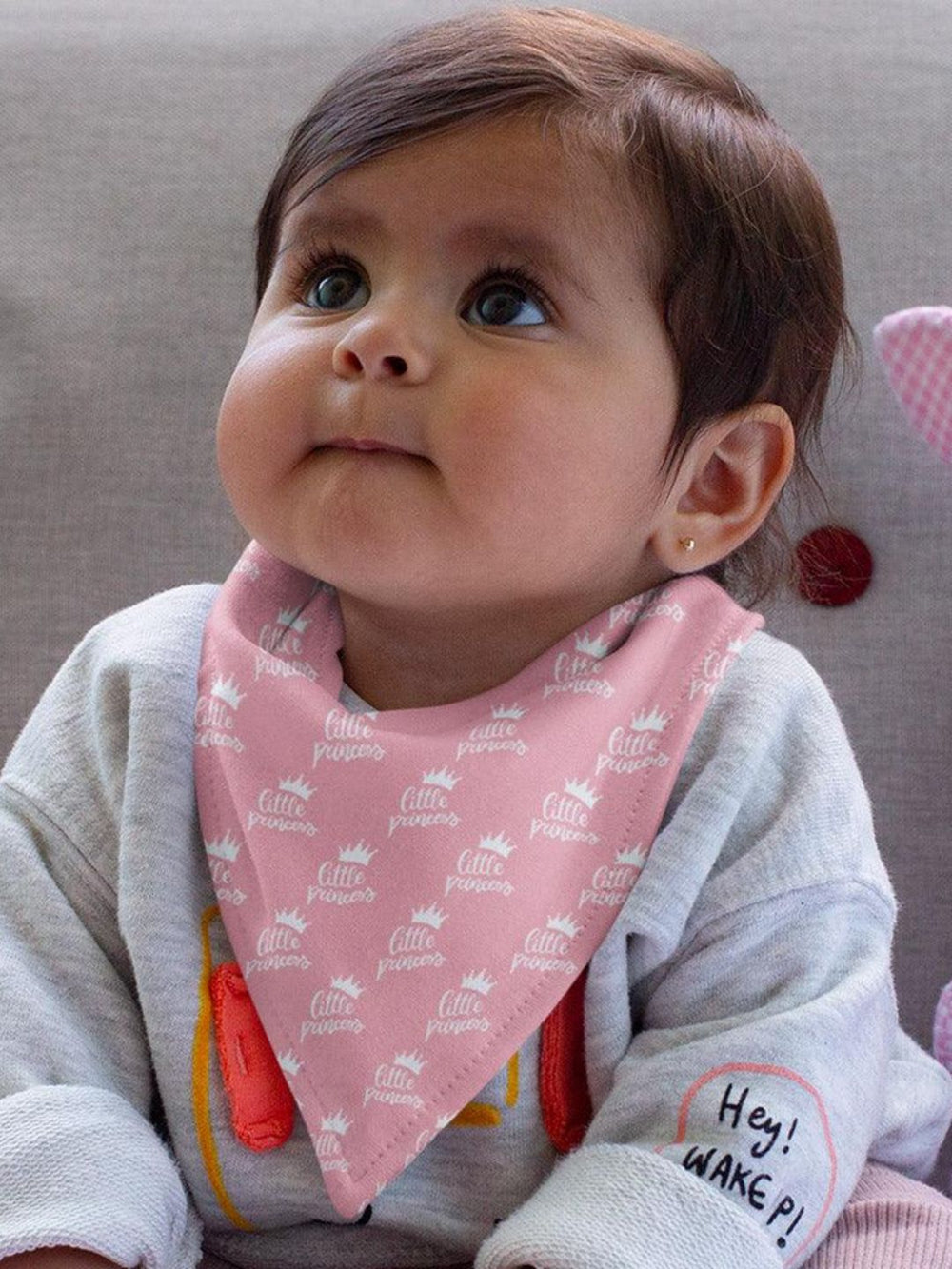 Bandana Style Bib  Little Princess Print
