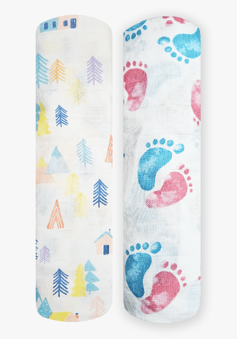 Polka Tots Tiny Town & Lil Feet Print Swaddles (Pack of 2)