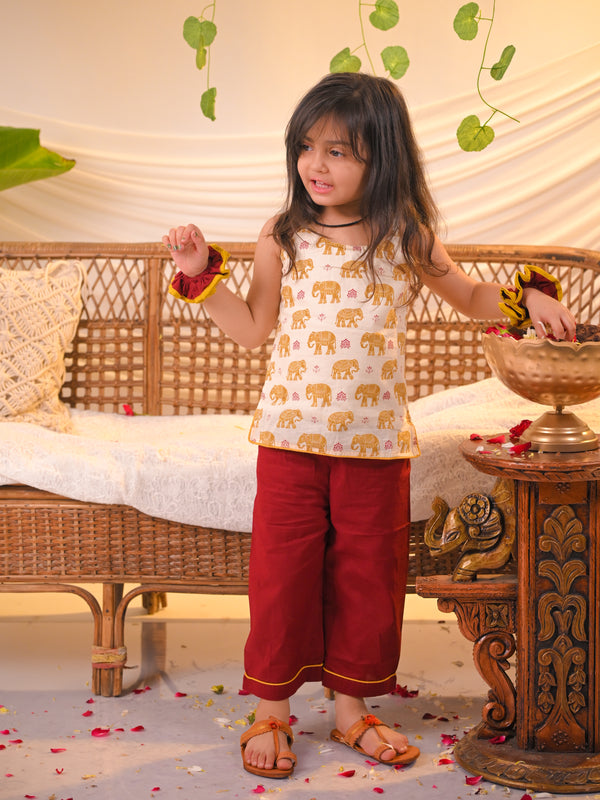 Polka Tots Girls Spaghetti Top & Bottom- Mustard