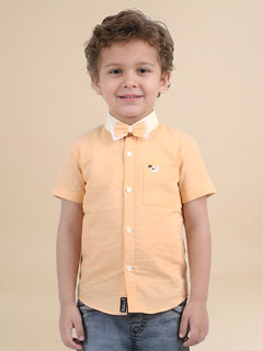 Polka Tots Half Sleeves PT print Shirt - Orange