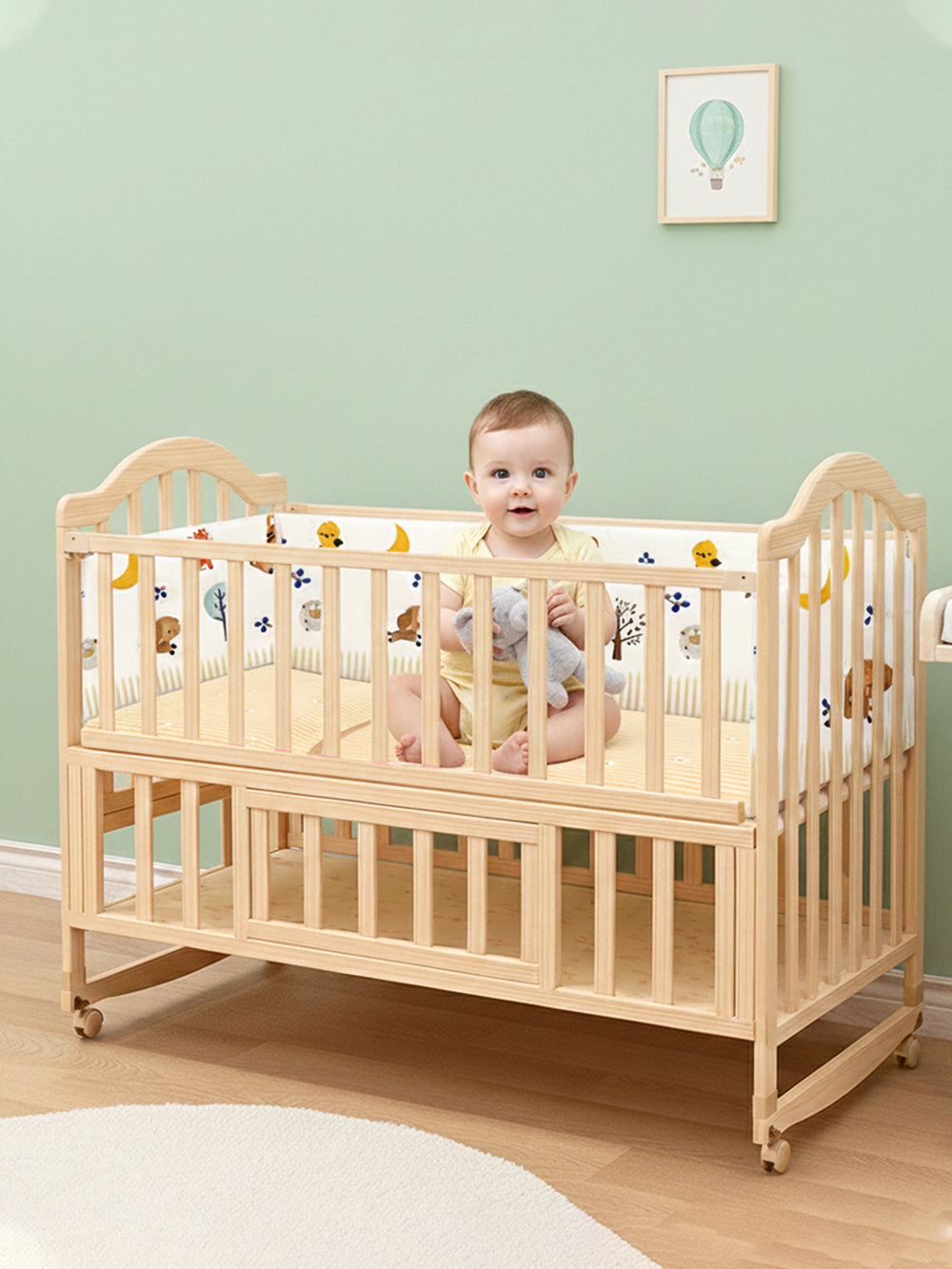 Polka Tots Flexicot Multipurpose Baby Bed - Cute Tiger