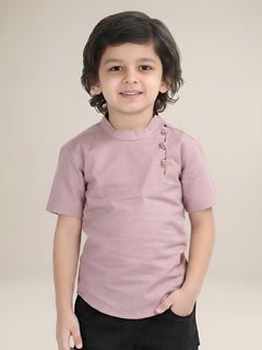 Polka Tots Half Sleeve Kurta - Pink