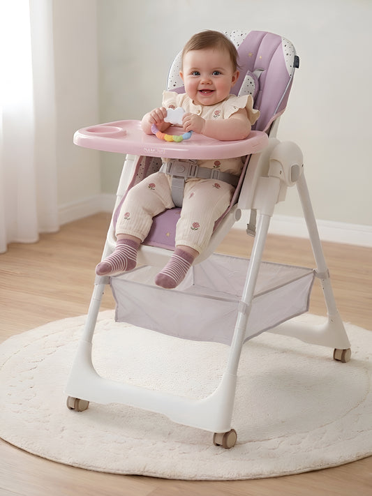 Polka Tots Twist n’ Taste 3 in 1 Convertible Star Design High Chair - (Purple)