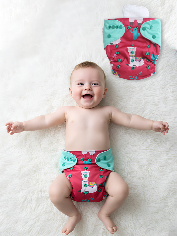 Polka Tots Reusable Cloth Diaper Buy Online Waterproof Adjustable Baby Diaper - Llama