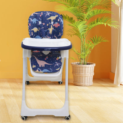 Polka Tots Twist n’ Taste 3 in 1 Convertible Dino Design High Chair - 6 to 36M (Blue)