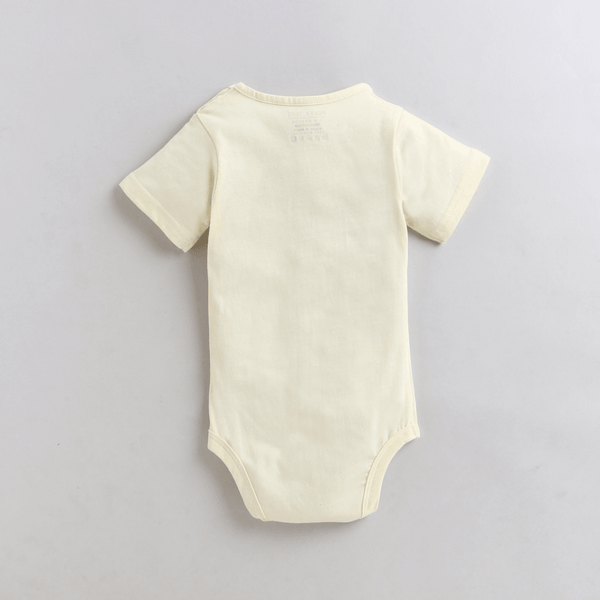Polka Tots Half Sleeves Daddys Favorite Human Antibacterial Onesie - Yellow