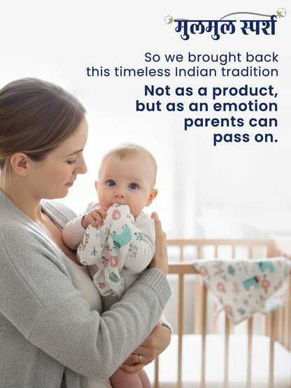 Polka Tots Newborn Pack of 5 100% Soft Double-Layer Muslin Cotton Essentials Gift Box – Bloomy Bear Print