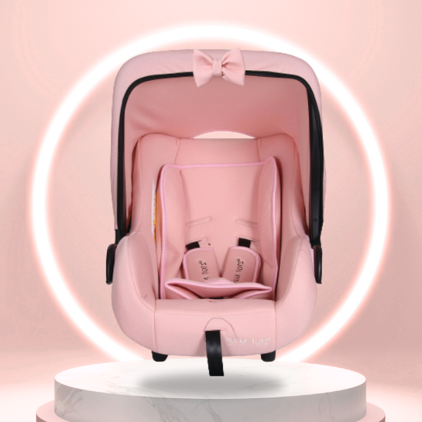 5 in 1 Multi Purpose Baby Car Seat Cum Carrycot with Fancy Bow Tie (Pink)