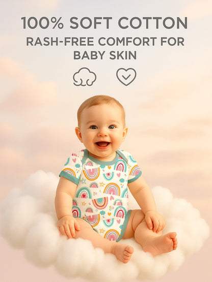 Polka Tots Pack of 10 Rainbow Print Jumbo Newborn Gift Hamper Set - Multicolor