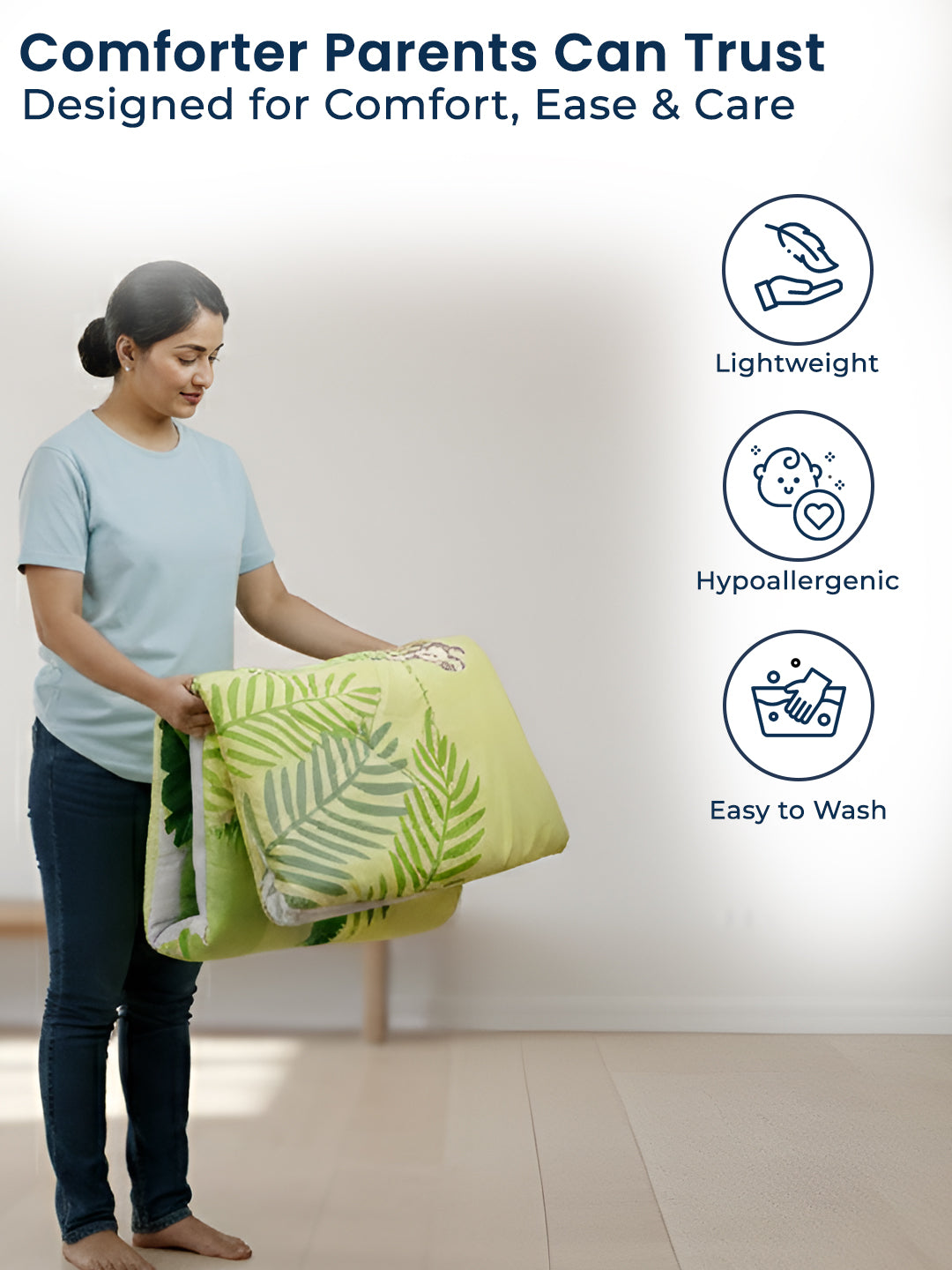 Polka Tots Kids Comforter Baby Blanket and Reversible Quilt 2 Way Design  ( Jungle,54 x 35 Inch)