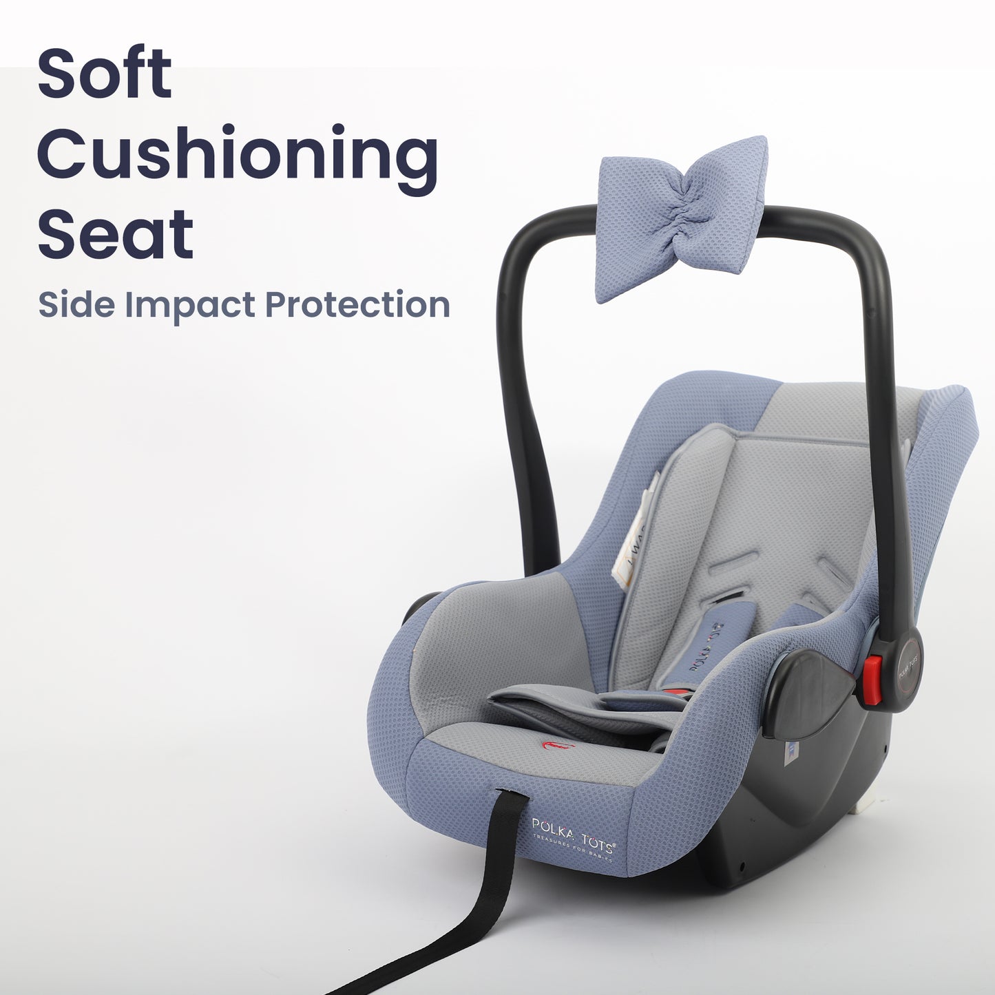 5 in 1 Multi Purpose Baby Car Seat Cum Carrycot with Fancy Bow Tie (Blue)