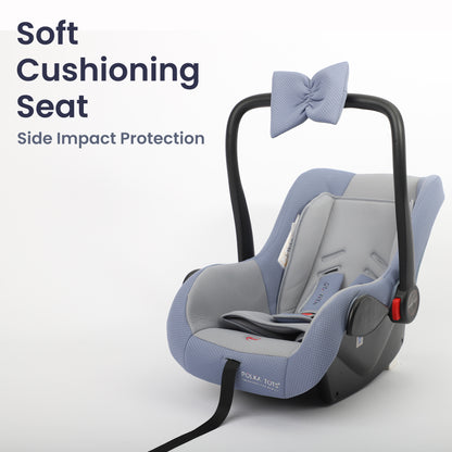 5 in 1 Multi Purpose Baby Car Seat Cum Carrycot with Fancy Bow Tie (Blue)