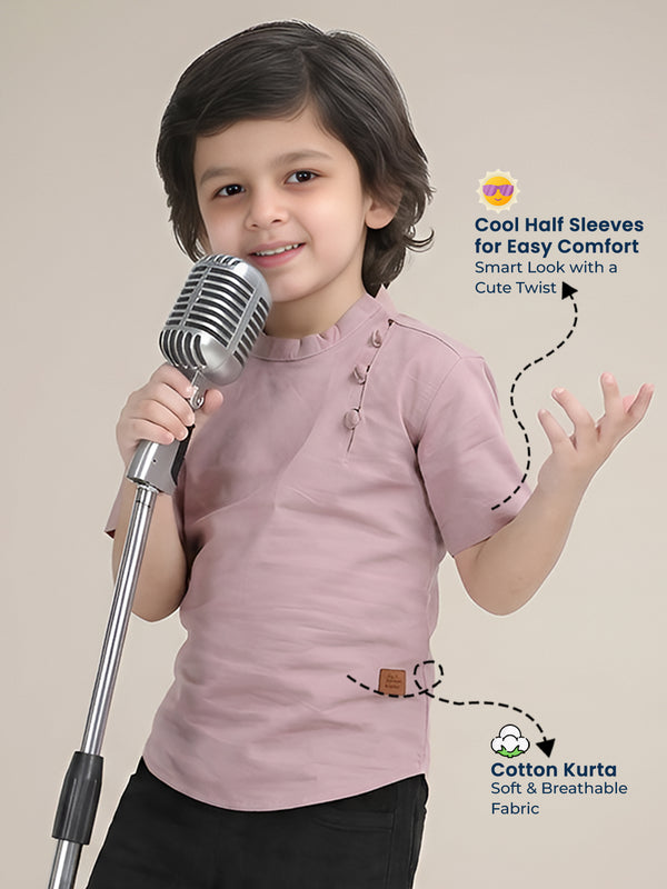 Polka Tots Half Sleeve Kurta - Pink