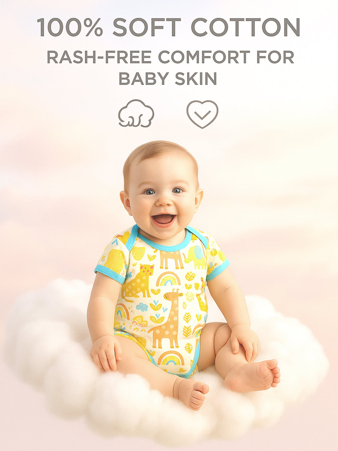 Polka Tots Pack of 10 Jungle Print Jumbo Newborn Gift Hamper Set - Multicolor