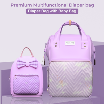 Polka Tots MamaMini Luxe Duo Diaper Bag - Purple