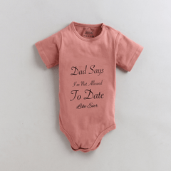 Polka Tots Half Sleeve Dad Says Print Romper Onesie - Pink