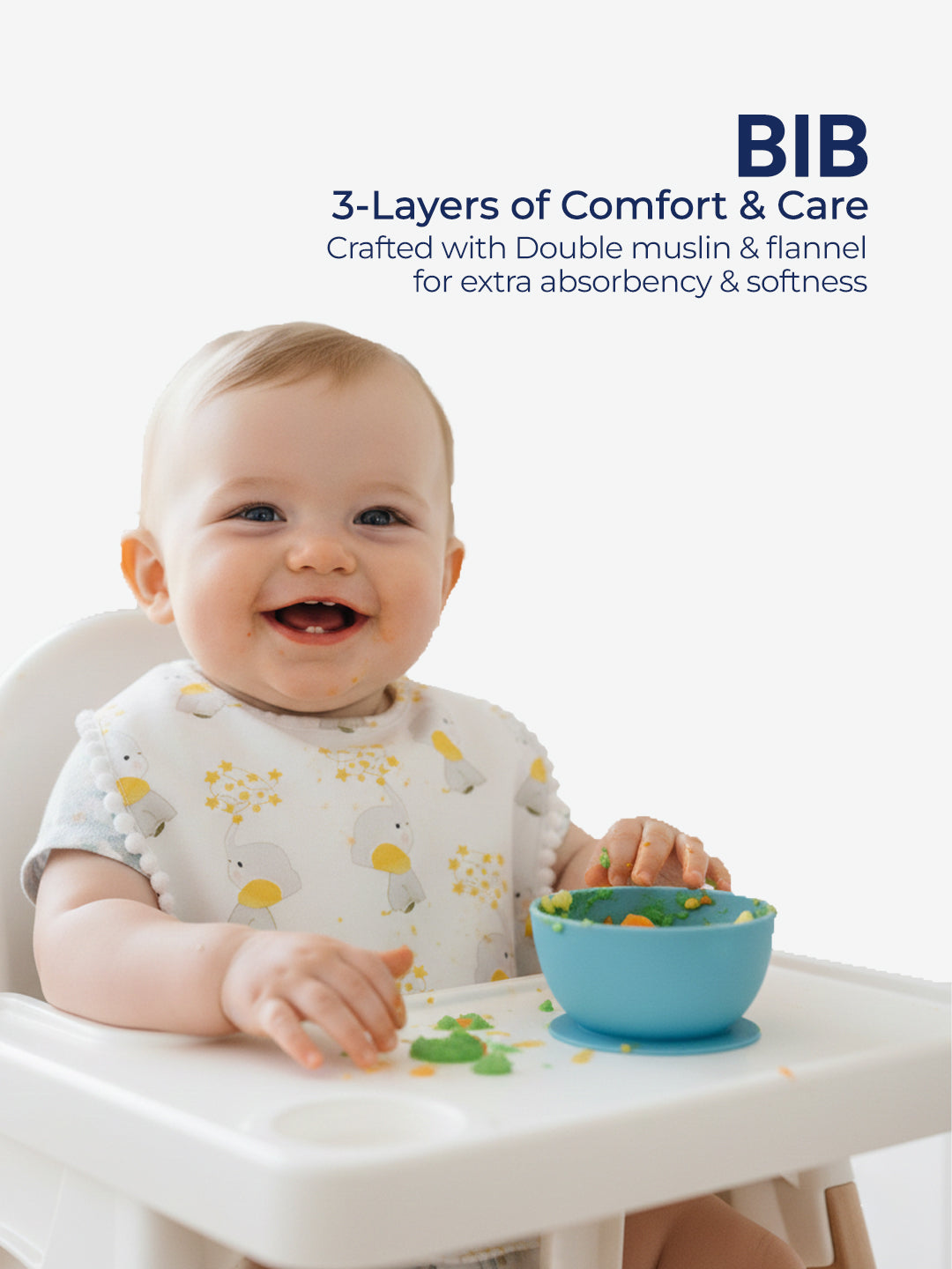 Polka Tots Newborn Pack of 5 100% Soft Double-Layer Muslin Cotton Essentials Gift Box – Jumbo Jr. Print