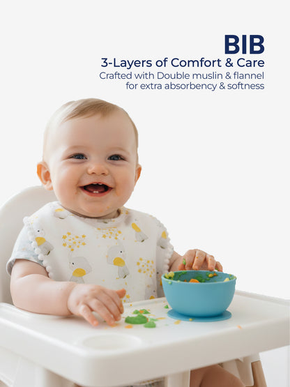 Polka Tots Newborn Pack of 5 100% Soft Double-Layer Muslin Cotton Essentials Gift Box – Jumbo Jr. Print