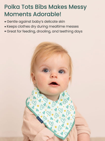 Polka Tots Pack of 10 Heart Print Jumbo Newborn Gift Hamper Set - Green