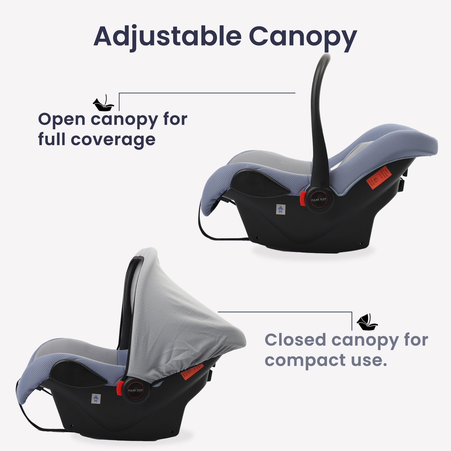 5 in 1 Multi Purpose Baby Car Seat Cum Carrycot with Fancy Bow Tie (Blue)