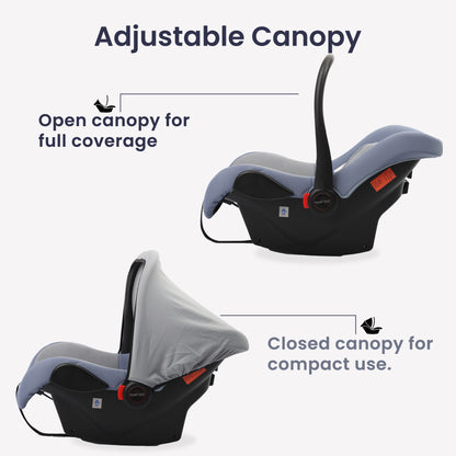 5 in 1 Multi Purpose Baby Car Seat Cum Carrycot with Fancy Bow Tie (Blue)