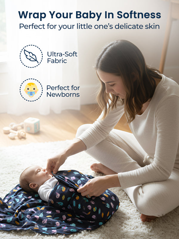 Polka Tots Muslin Swaddle Organic Cotton (Bird)