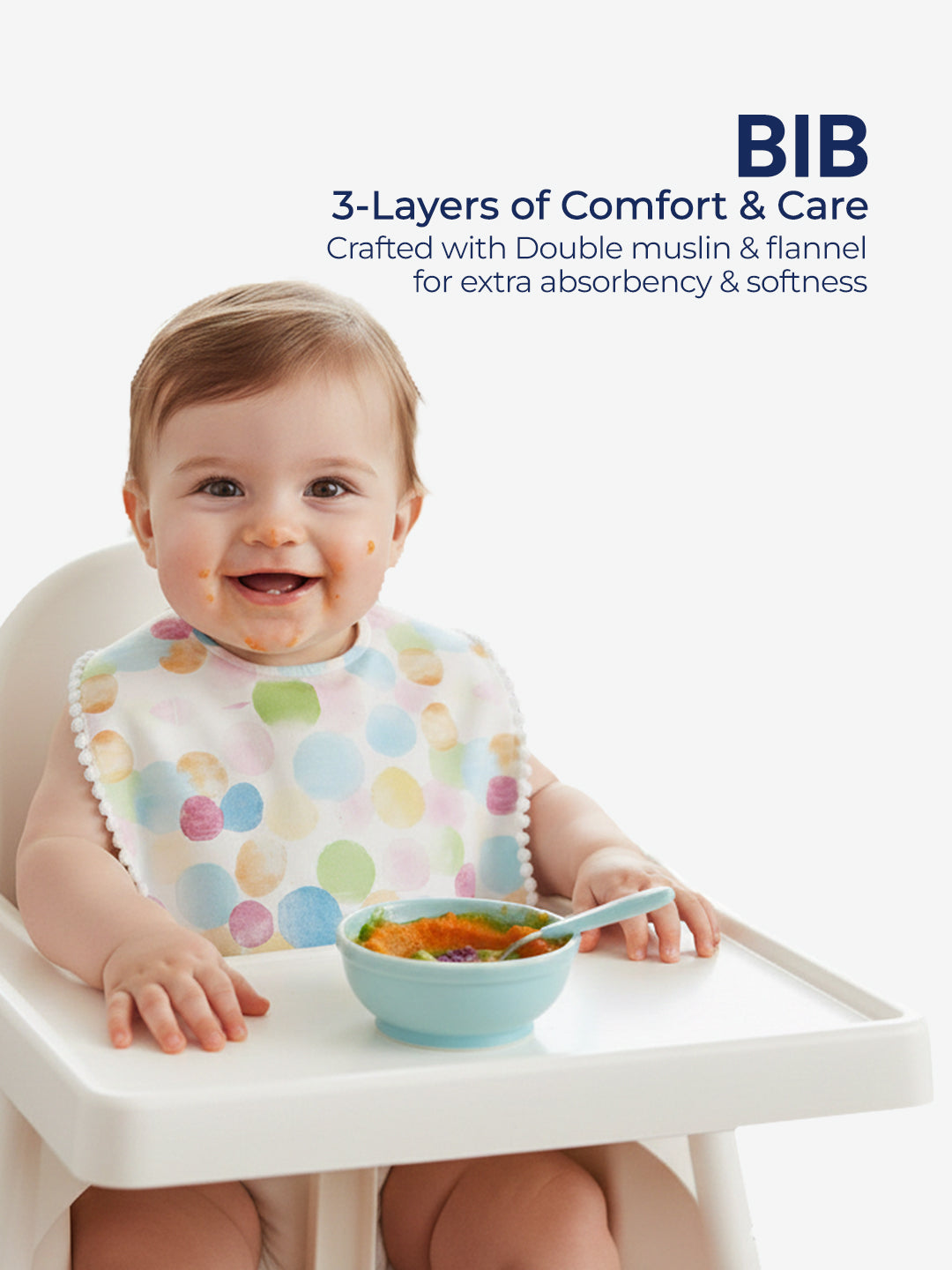 Polka Tots Newborn Pack of 5 100% Soft Double-Layer Muslin Cotton Essentials Gift Box – Polka Dots Print