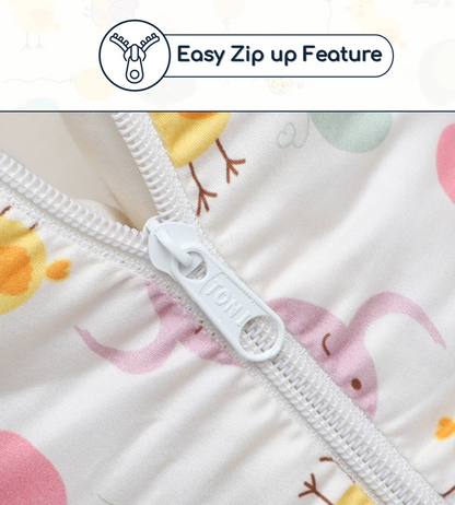 Polka Tots Baby Sleeping Nest Cotton Carry Pod Bedding for Newborn Sleeping Bag with a Bow - Balloon print Yellow